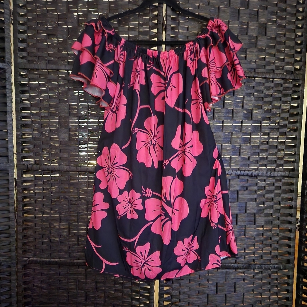 Patterned Series: Off The Shoulder Ruffle Layered Dress - Picture 6 of 7